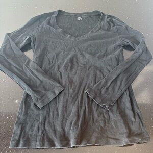 Gap Black V-Neck Long Sleeve Top
